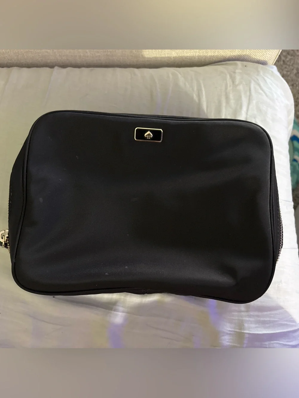 Kate Spade Black Travel Toiletry Bag with Logo